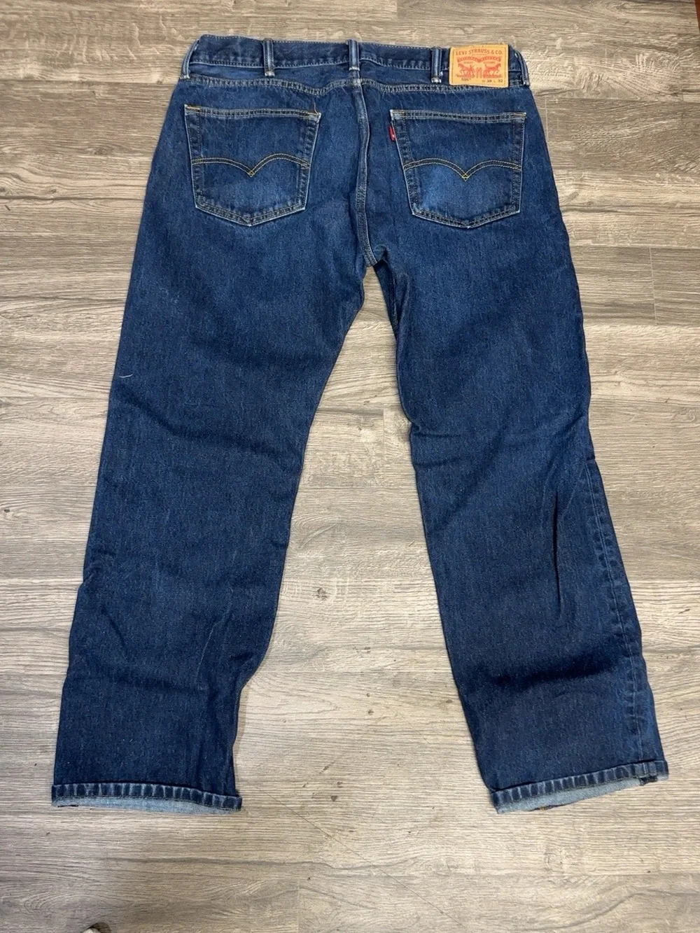 Levi’s 505 Men’s Jeans W38 L32 Regular Fit Straight Leg Dark Blue 100% Cotton